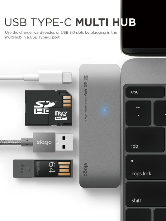 aluminum charging multi hub usbc