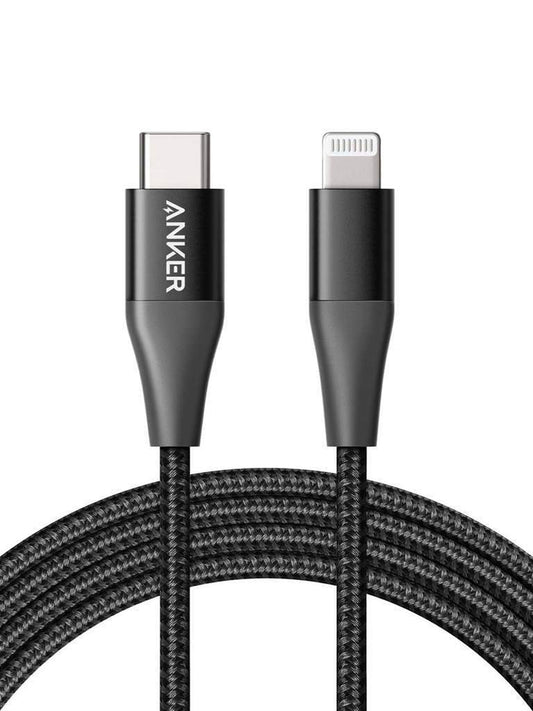 Anker PowerLine + II USB-C to Lightning Cable (0.9m/3ft) - Black